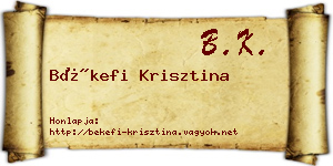 Békefi Krisztina névjegykártya